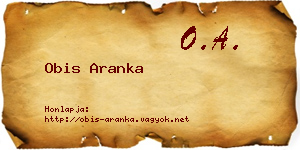 Obis Aranka névjegykártya